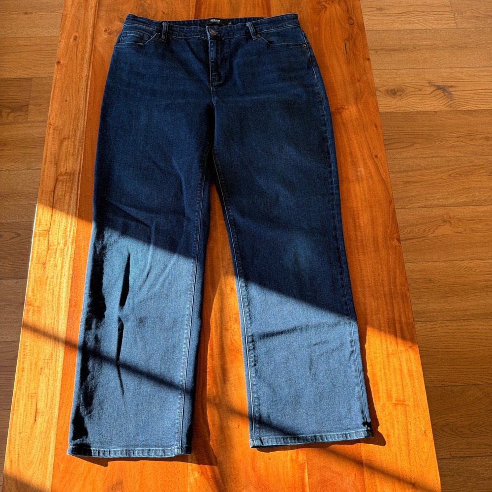 Hudson Women's Wide Leg Dark Wash Blue‎ Jeans Size 14